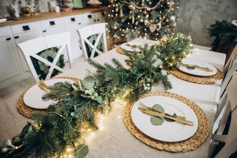 Mesa posta para o natal